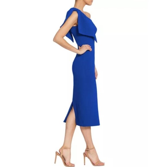 Dress The Population Blue Tiffany One Shoulder Midi Dress - Picture 4 of 15